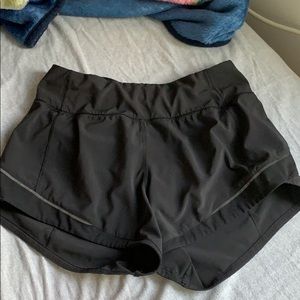 black low rise lululemon shorts